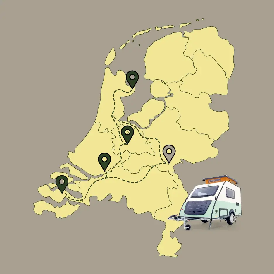Kip Shelter roadtrip Nederland route 2024