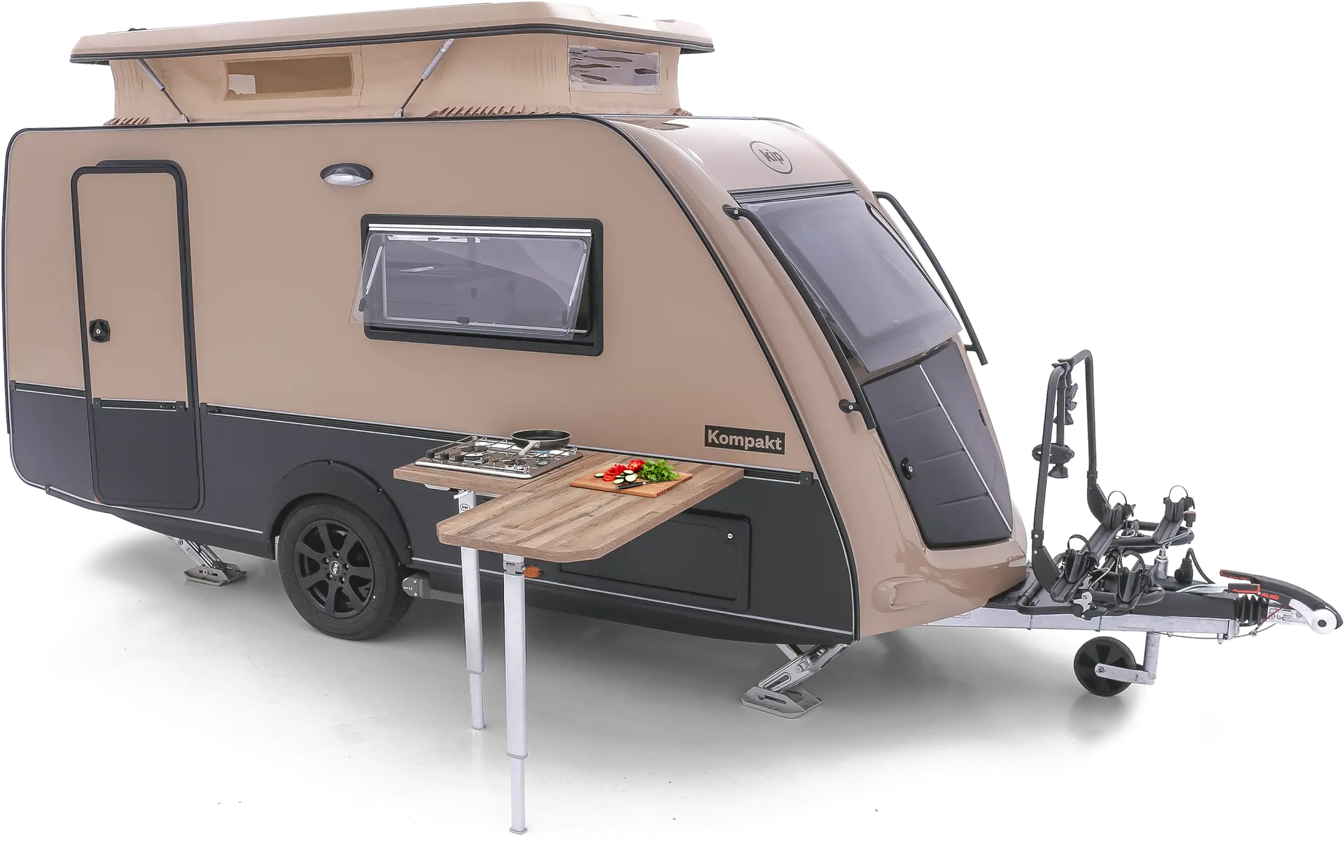 Kompakt Travel Bruin en zwart