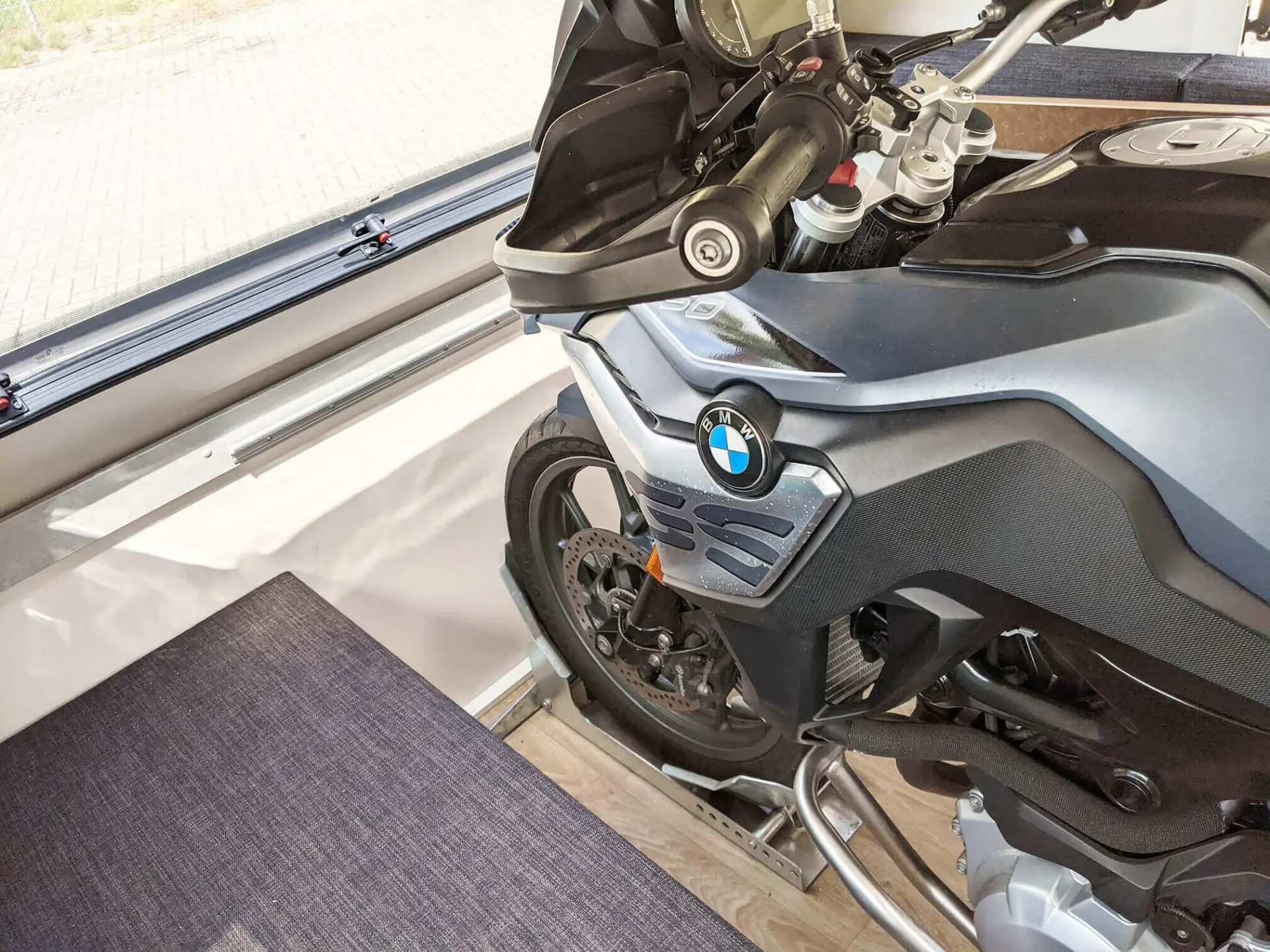 BMW motor in caravan