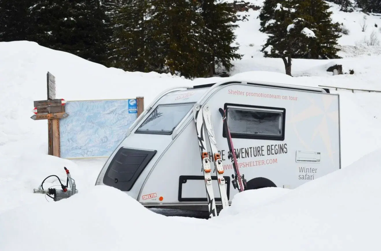 Winterkamperen caravan