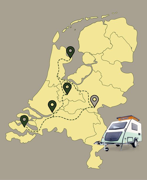 Kip Shelter roadtrip Nederland route 2024